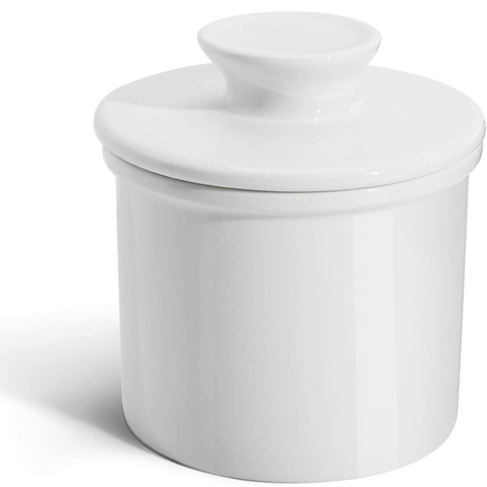 Sweese 6oz White Porcelain French Butter Dishe